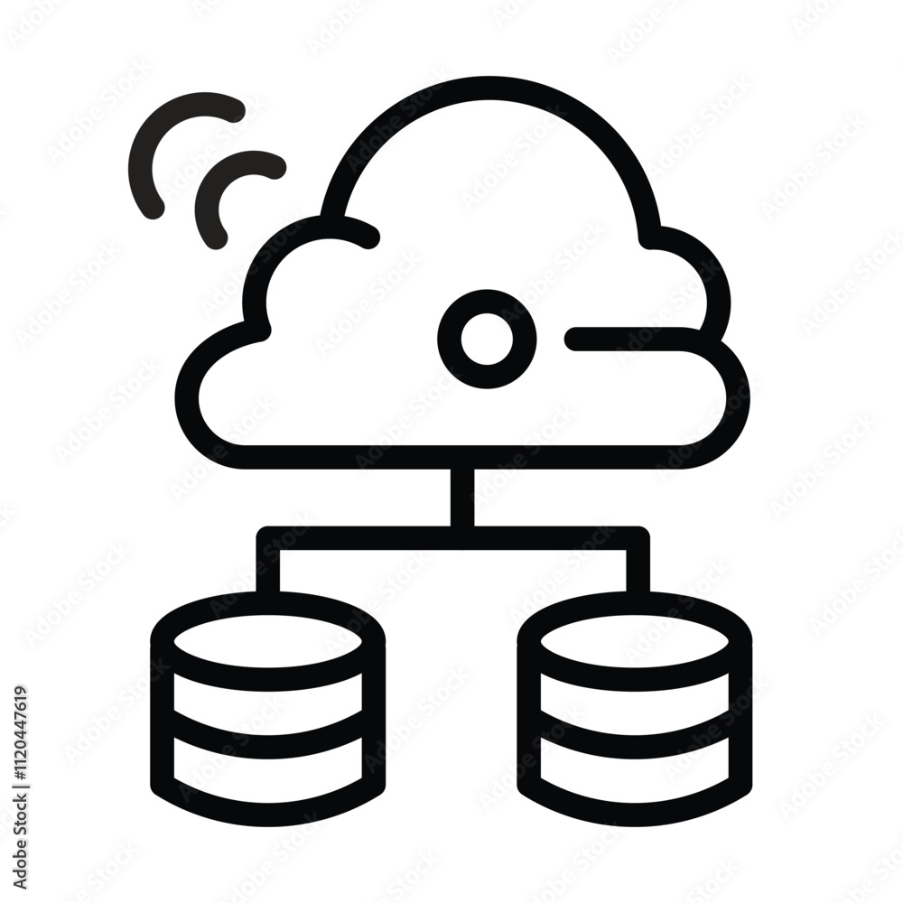 technology line icon, cloud storage icon vector technology line icon, cloud storage icon vector