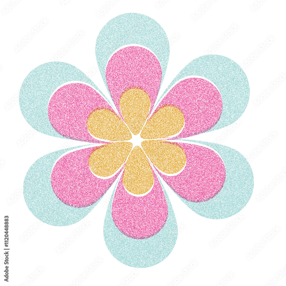 Fototapeta premium Flower Risograph Shape