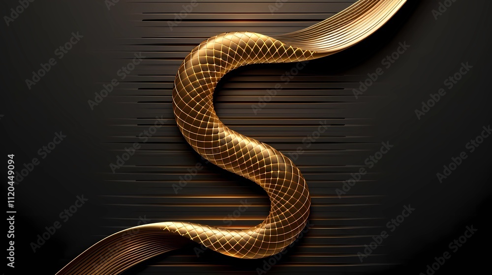 Fototapeta premium abstract background with golden snake