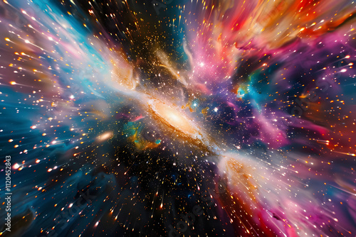 cosmic wonder: infinite stars twinkling through a celestial space warp in vibrant colors. generative ai