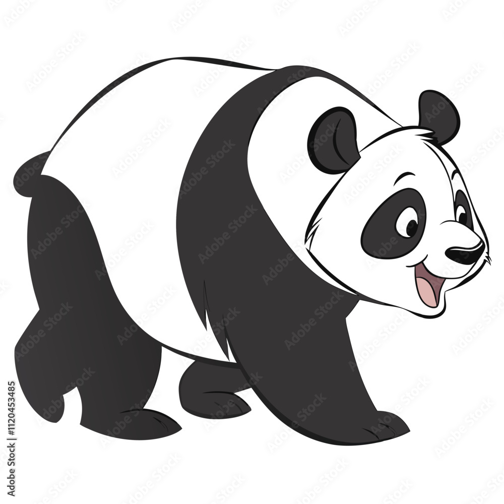 Fototapeta premium Panda vector silhouette,isolated white background