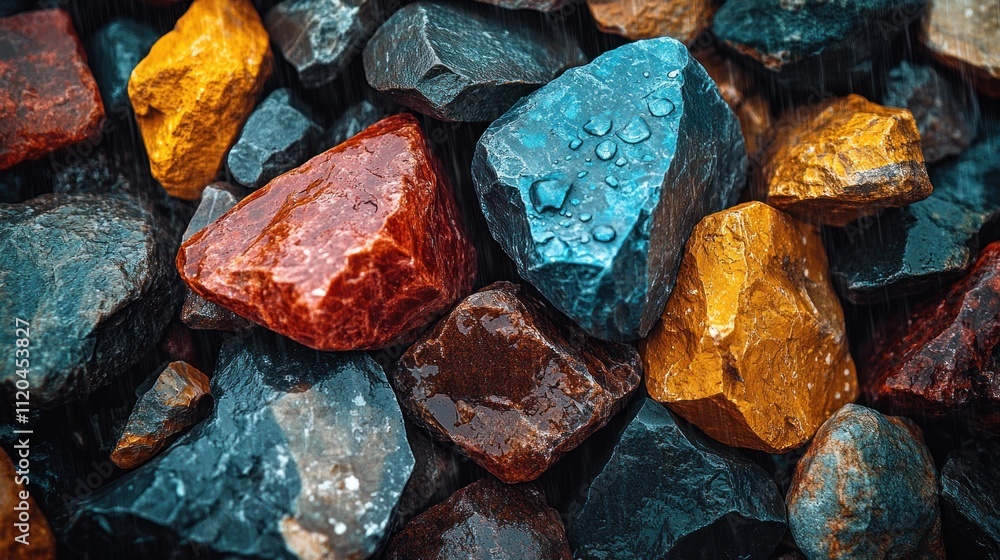 Colorful wet stones background texture. Colorful wet stones background texture.