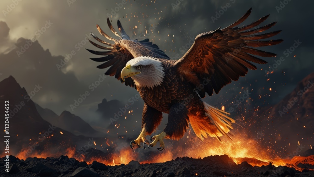 Fototapeta premium fire man and animals