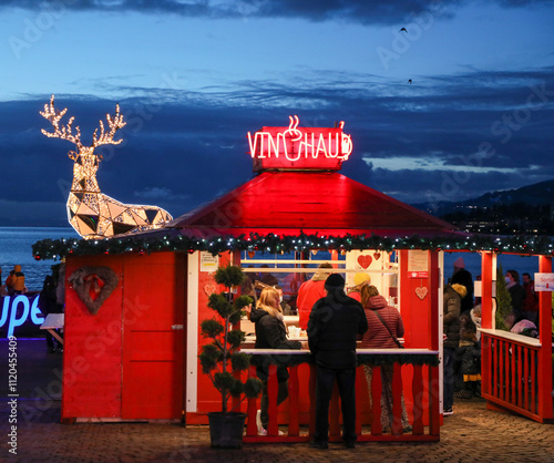 Christmas Market in Montreux, Switzerland photo