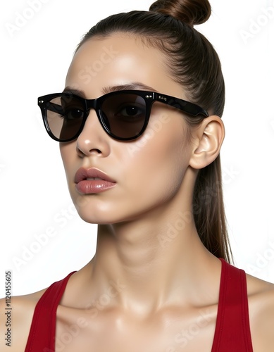 Wallpaper Mural Stylish fashion portrait of trendy girl. Teen girl isolated on white. Teen girl wearing stylish casual sunglasses. Casual girl fashion model in sunglasses. Trendy carefree teenager. Young model Torontodigital.ca