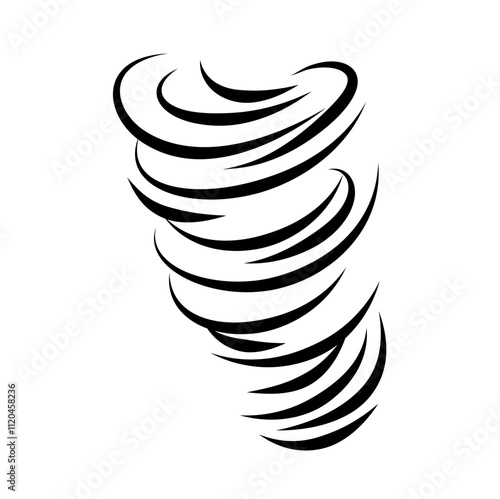 Tornado line vector illustration. extreme tornado graffiti. hand drawing