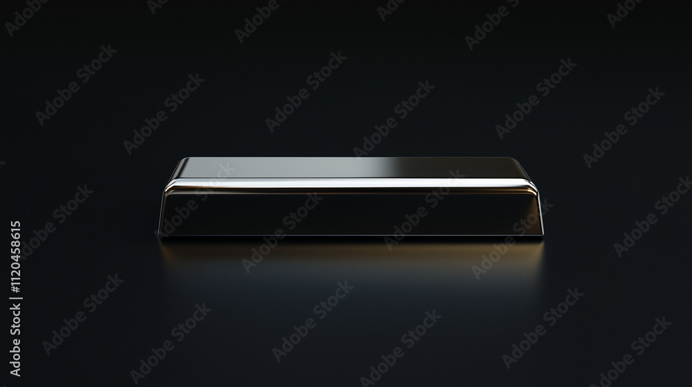 A sleek, polished bar of silver placed against a black background, highlighting its reflective surface and sharp edges. A sleek, polished bar of silver placed against a black background, highlighting its reflective surface and sharp edges.