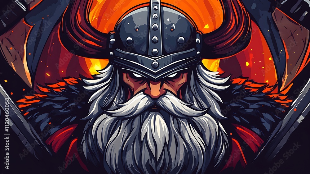 Fototapeta premium Powerful God Odin Viking mascot logo esport sport concept design