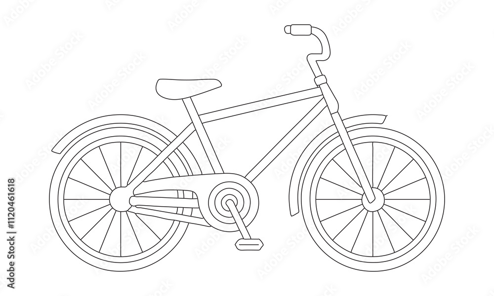 Fototapeta premium Bike Line Art Drawing Vector