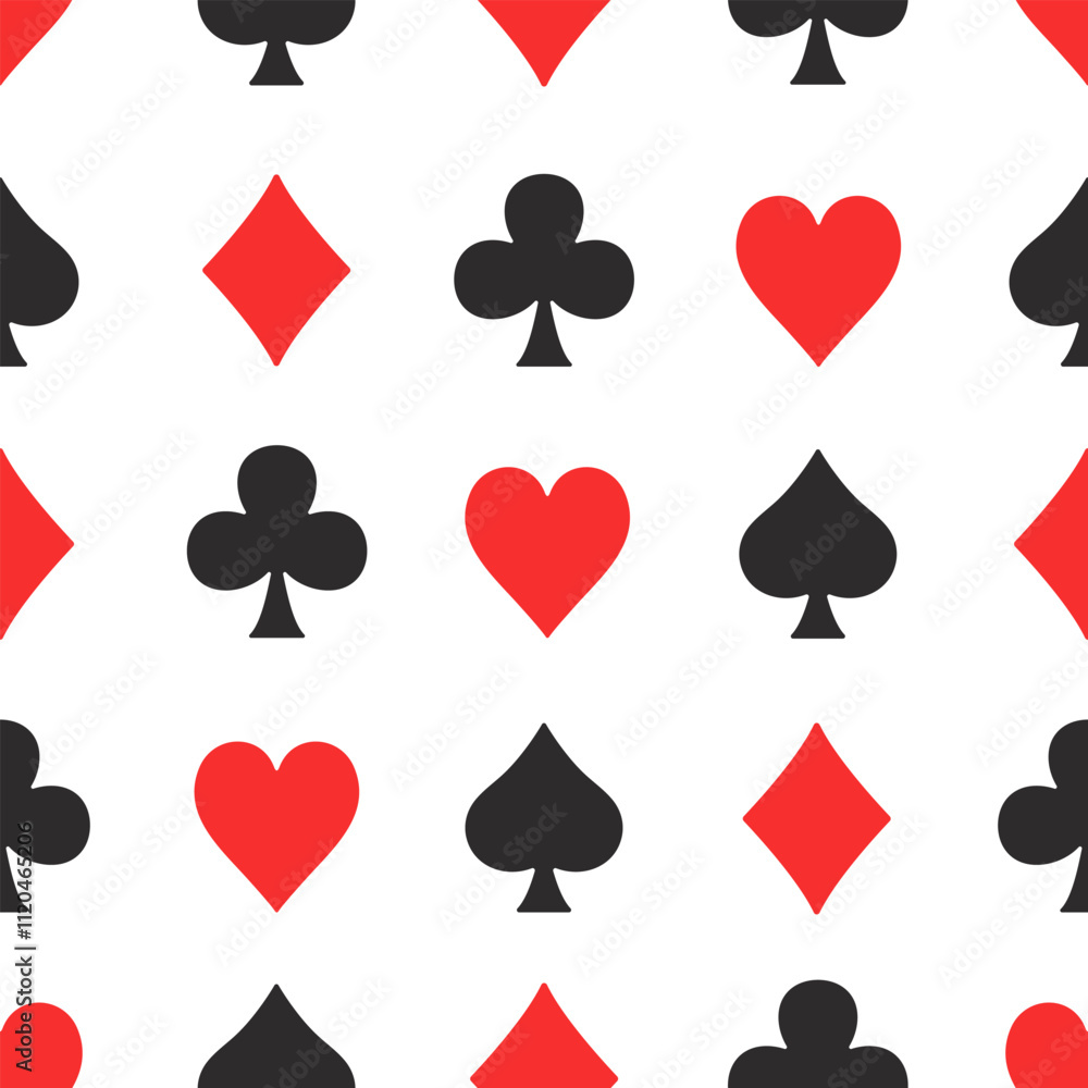 Card suit seamless pattern. 3D card suit. Vector illustration Card suit seamless pattern. 3D card suit. Vector illustration