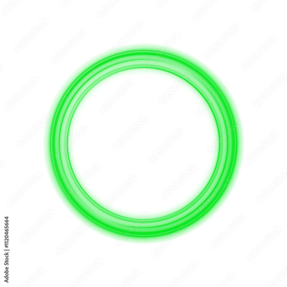 Shiny Green Neon Circle: Glowing Round Light Frame with Motion and Speed Lines for Modern Graphics Shiny Green Neon Circle: Glowing Round Light Frame with Motion and Speed Lines for Modern Graphics
