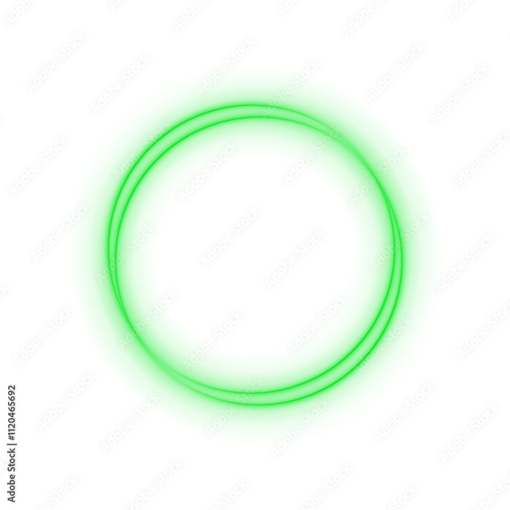 Shiny Green Neon Circle: Glowing Round Light Frame with Motion and Speed Lines for Modern Graphics Shiny Green Neon Circle: Glowing Round Light Frame with Motion and Speed Lines for Modern Graphics