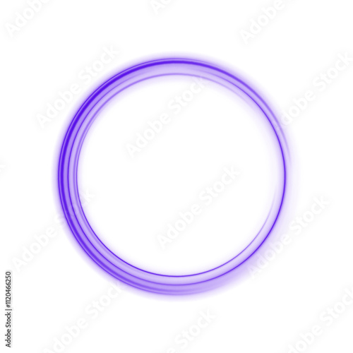 Light Purple Luminous Circle. Elegant Frame for Stylish Visuals. Futuristic graphic element for social media stories. Ellipse shimmery color. Swirl effect curve. Neon circle frame. Illuminate frame