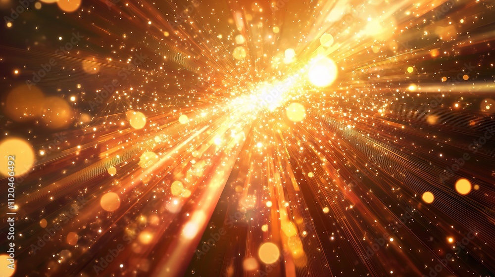 Obraz premium Abstract Technology Light Effects with Dynamic Sparkling Particles