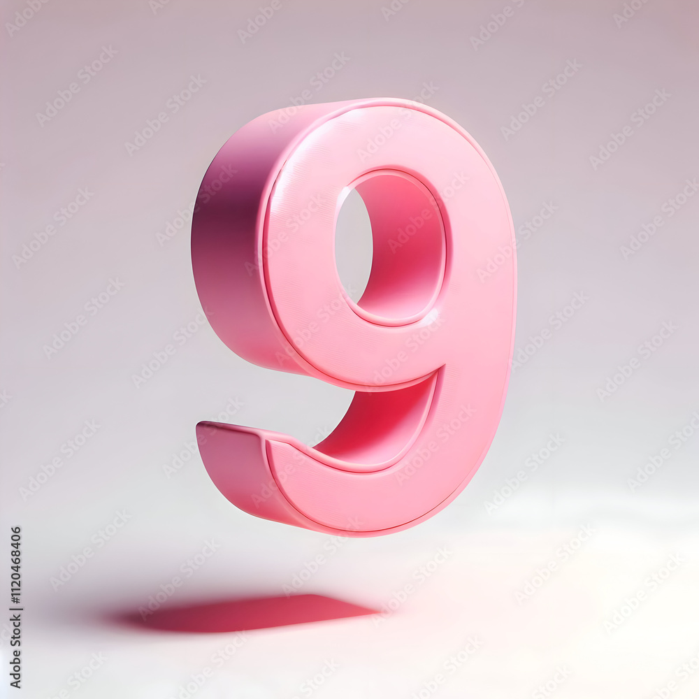 3d pink number 9 isolated 3d pink number 9 isolated