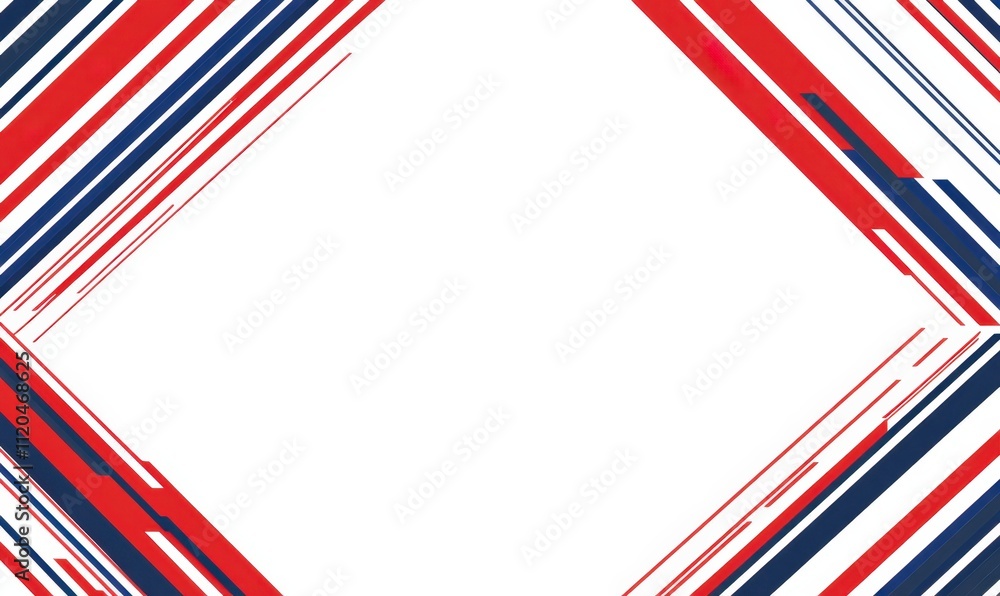 Obraz premium A red, white, and blue patterned frame with space in the center for text The background is a plain white Generative AI