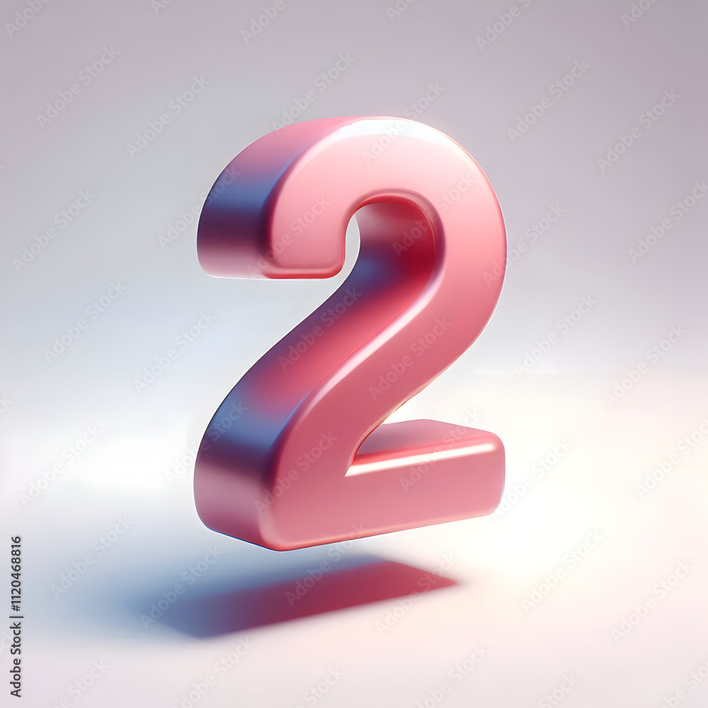3d pink number 2 isolated 3d pink number 2 isolated
