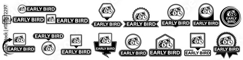 set collections labels early bird sign. early buy symbol special price icon design vector illustration