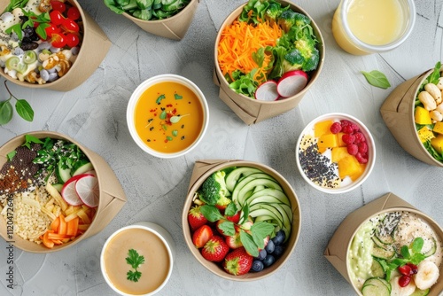 Wallpaper Mural healthy food bowl top view Torontodigital.ca