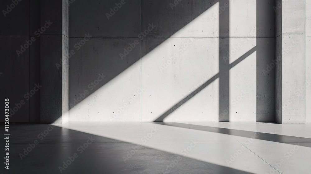 Obraz premium Sleek Gray Polished Concrete Texture with Dramatic Shadow Play