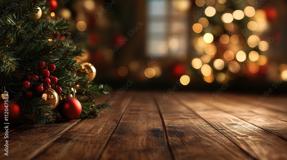 Festive Empty Living Room with Beautiful Christmas Decorations Festive Empty Living Room with Beautiful Christmas Decorations