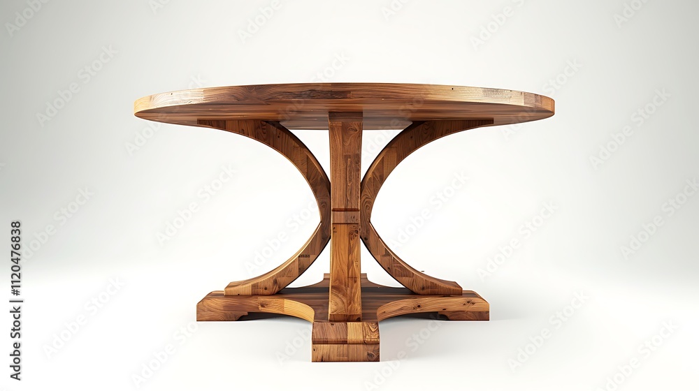 A classic wooden round table, placed on a white backdrop, photographed in crisp HD clarity, showcasing its natural texture. A classic wooden round table, placed on a white backdrop, photographed in crisp HD clarity, showcasing its natural texture.