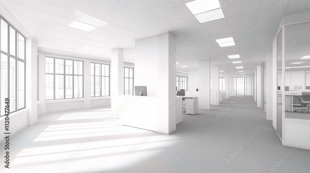 Bright Minimalist Office Interior Design with Open Space Layout Bright Minimalist Office Interior Design with Open Space Layout