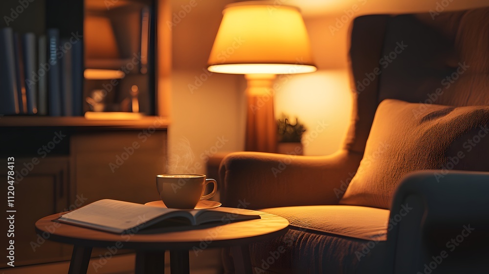 Cozy cafe corner with a steaming mocha mousse cup and a warm atmosphere for relaxation Cozy cafe corner with a steaming mocha mousse cup and a warm atmosphere for relaxation