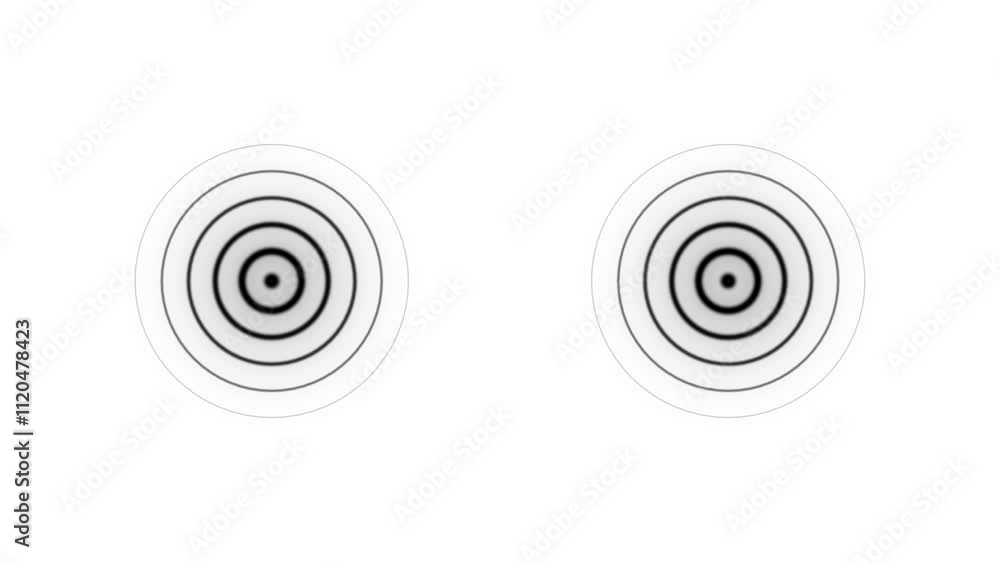 Radio wave signal looping animation. sound wave, wireless signal concept futuristic on white screen background Radio wave signal looping animation. sound wave, wireless signal concept futuristic on white screen background