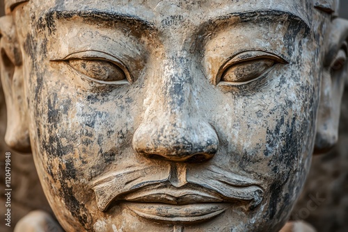 Terracotta Army statue faces, showcasing ancient Chinese artistry
