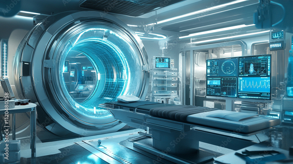 Futuristic Medical Scan Room Advanced Technology Hospital Interior Futuristic Medical Scan Room Advanced Technology Hospital Interior