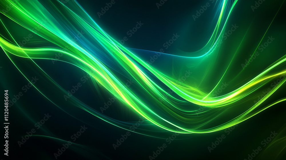 Abstract Green and Teal Energy Flow Dynamic Waves Glowing Lines Background Abstract Green and Teal Energy Flow Dynamic Waves Glowing Lines Background