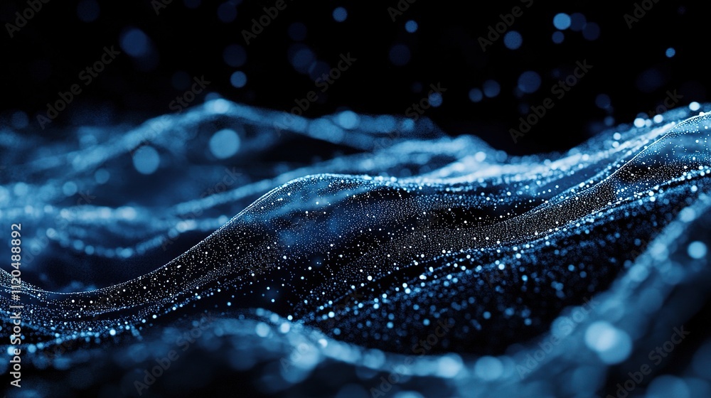 Blue Dotted Wave Lines in an Abstract Background Design Blue Dotted Wave Lines in an Abstract Background Design