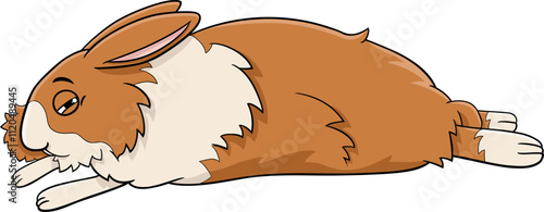 cartoon sleepy miniature rabbit animal character