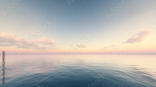 Serene Sunset Ocean Calm Water Pink Sky Peaceful Seascape