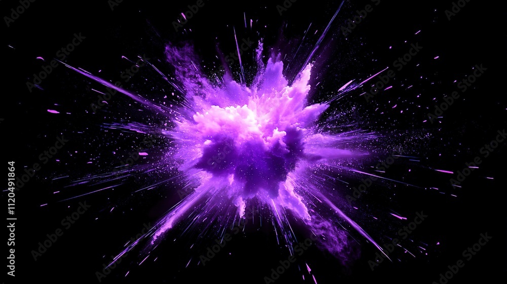 Fototapeta premium Vibrant Purple Explosion Effect in Dynamic Anime Style Art