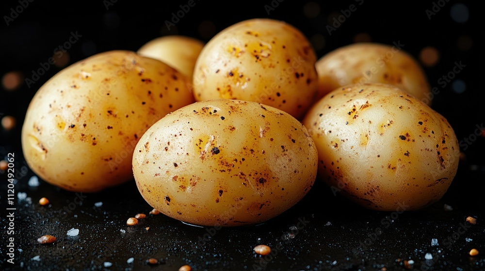 Roasted baby potatoes with herbs and spices. Roasted baby potatoes with herbs and spices.
