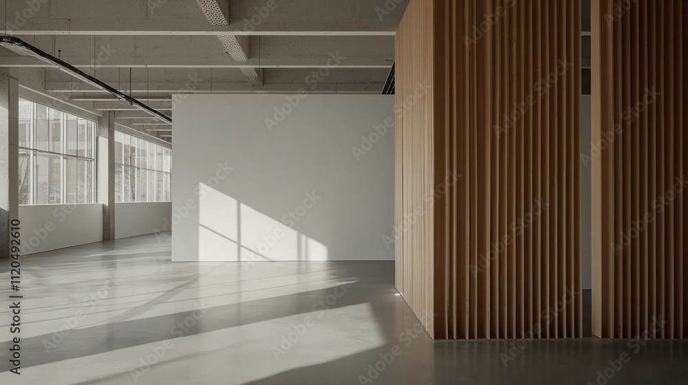 Fototapeta premium Modern interior with minimalist design and natural light.