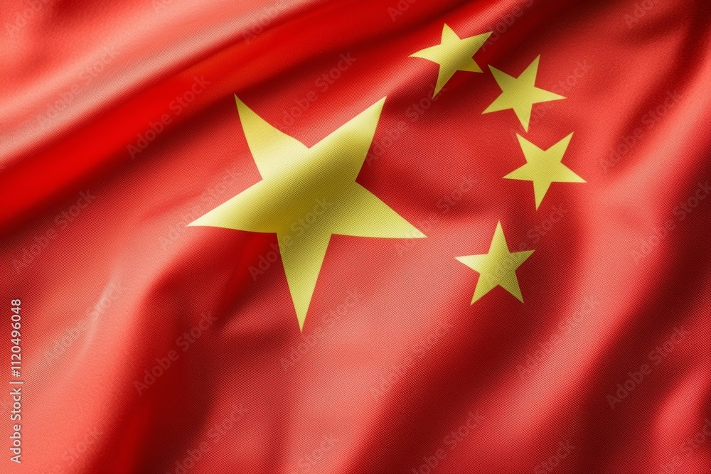 A red and yellow Chinese flag with five stars A red and yellow Chinese flag with five stars