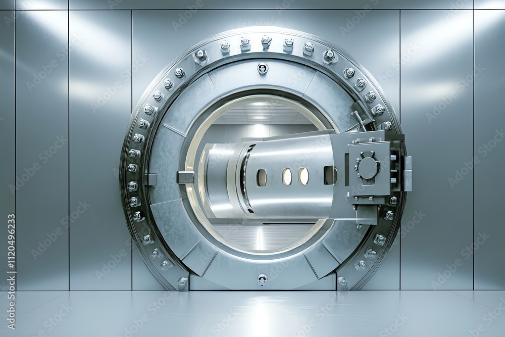 A Vault Door with Bright Lights A Vault Door with Bright Lights