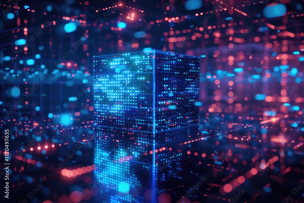 Fototapeta premium abstract 3d rendering of a flying cube