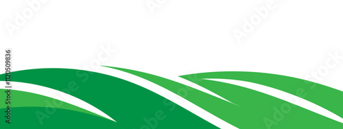 Abstract green banner background. Graphic design banner pattern background template with dynamic wave shapes.	