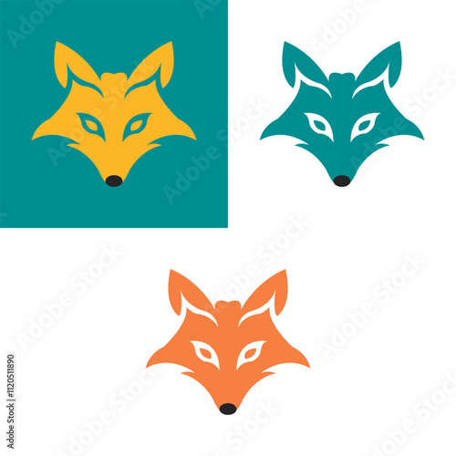 abstract fox or wolf head logo icon vector photo