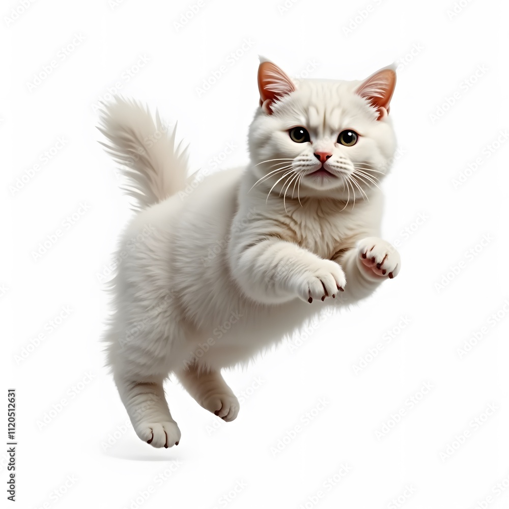 Obraz premium Playful Kitten Leaping - Cute Cat Photo