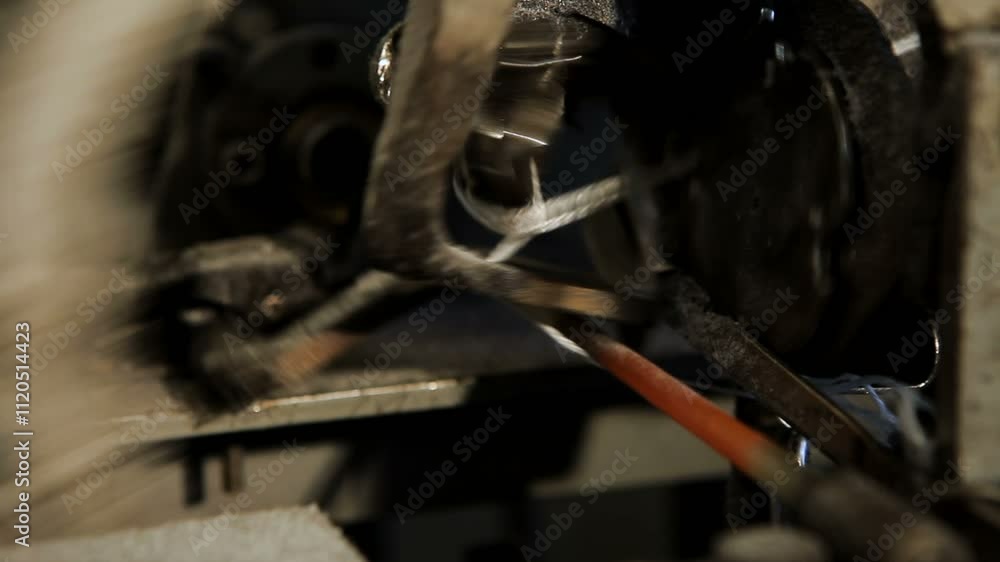 Industrial machinery operating in a factory setting Industrial machinery operating in a factory setting