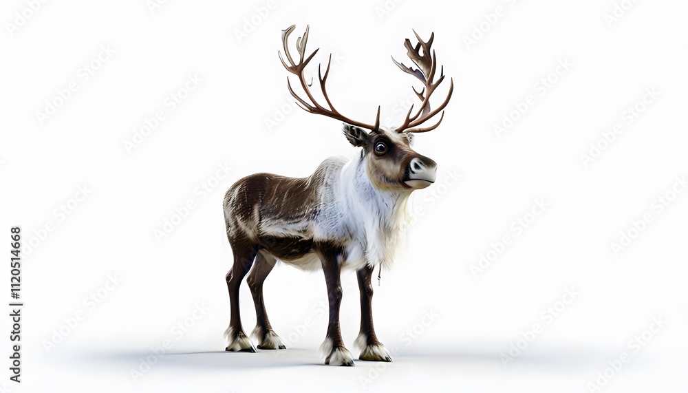 Obraz premium Reindeer – Realistic Full-Body Portrait with Detailed Antlers