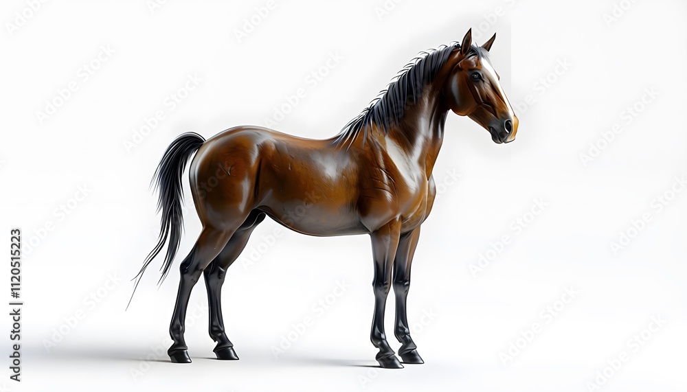 Fototapeta premium Horse on White Background 