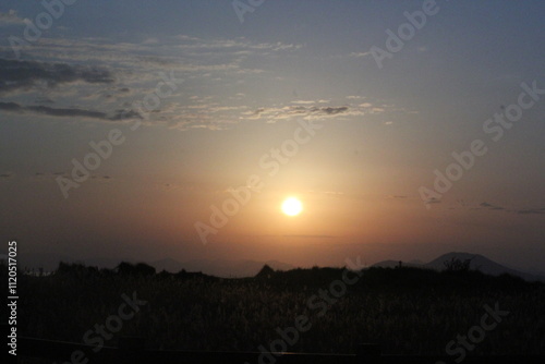 Beautiful sunset image at Dadaepo Beach in Busan photo