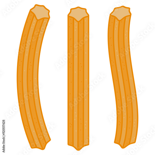 Delicious churros vector illustration. Churros sign, symbol, icon