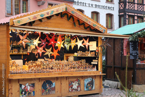 Tableau sur toile Christmas Market in Obernai, France